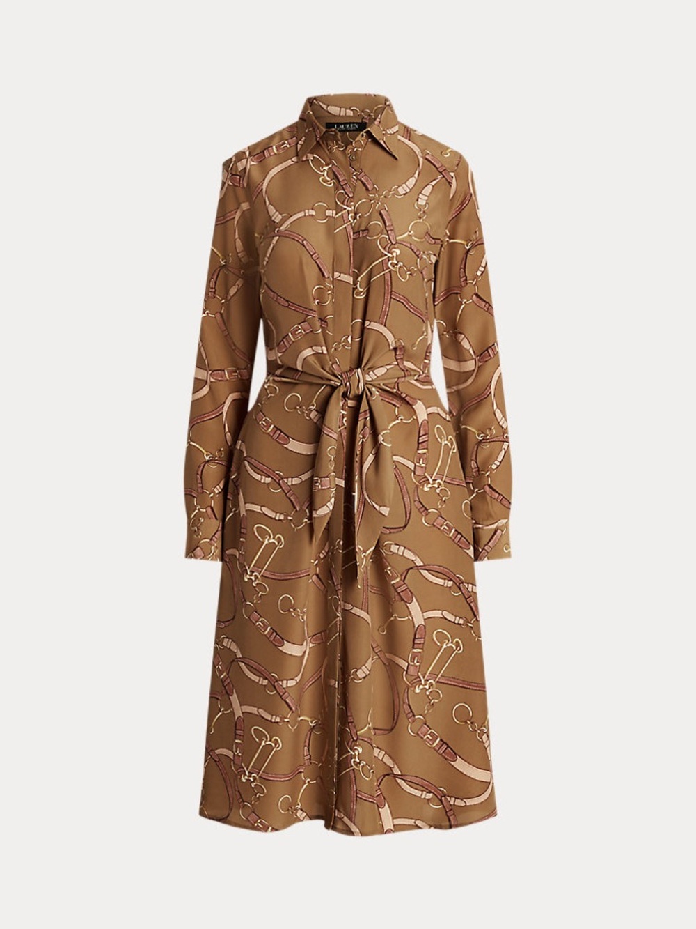 Lauren Ralph Lauren Belting-Print Crepe Shirtdress